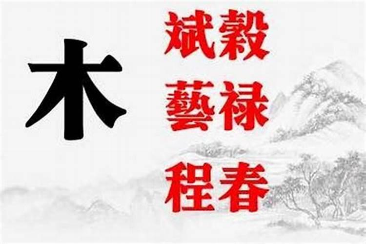 五行属木什么字最好的字男孩