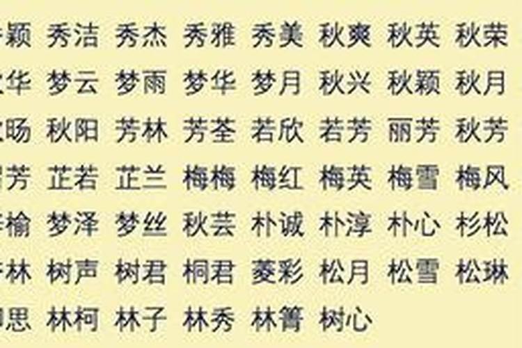 五行属木的字有哪些字女孩用属虎的名字