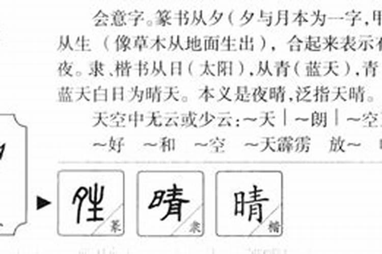 晴字五行之中属什么