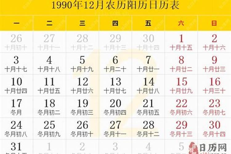 1990年阴历12月26日是什么星座