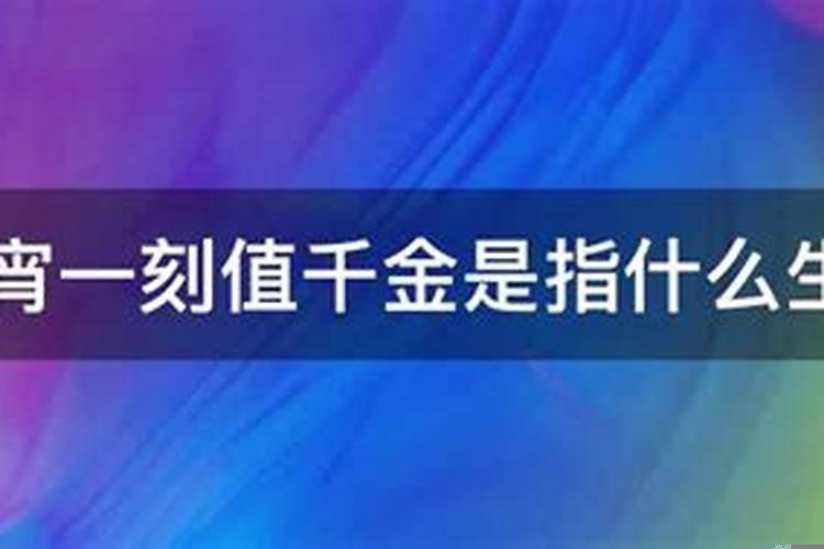 千金一刻值千金是什么生肖