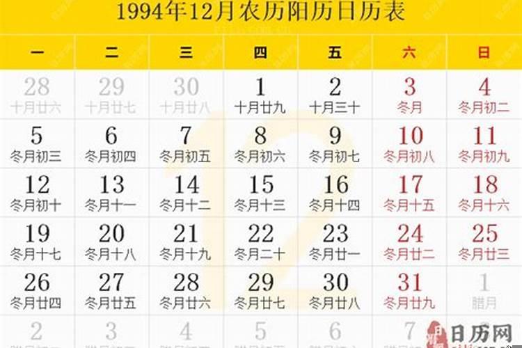 农历1994年12月18日八字