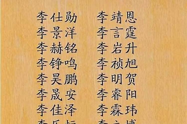 姓李属马男孩名字大全两个字