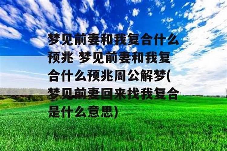 梦见前妻来找我复合