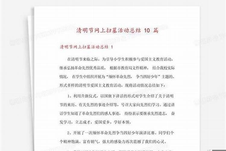 清明网上祭扫活动总结