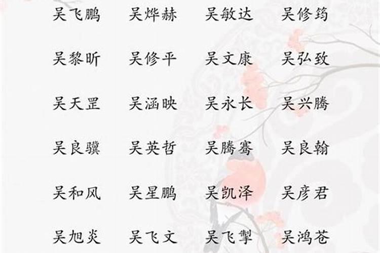 姓吴取什么名字好属鸡女孩