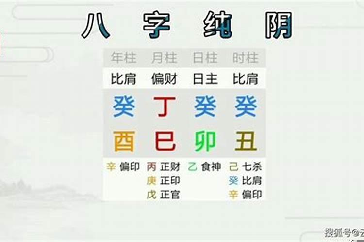 八字四柱纯阴详解