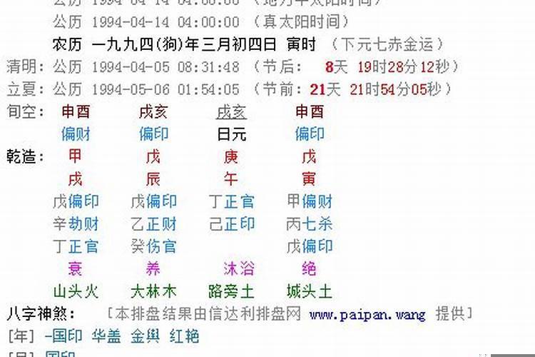 1994年九月初九啥命格