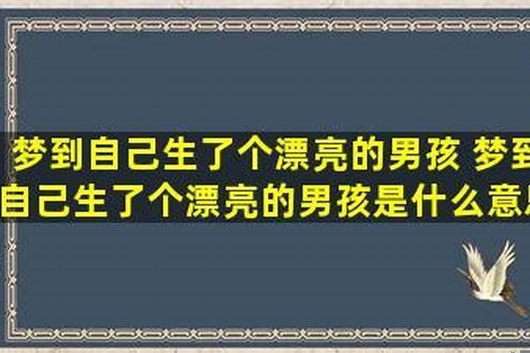 梦见自己生男孩什么寓意