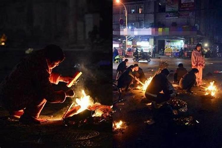 清明节街头祭奠