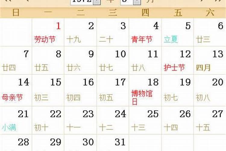 72年农历几月几日立夏