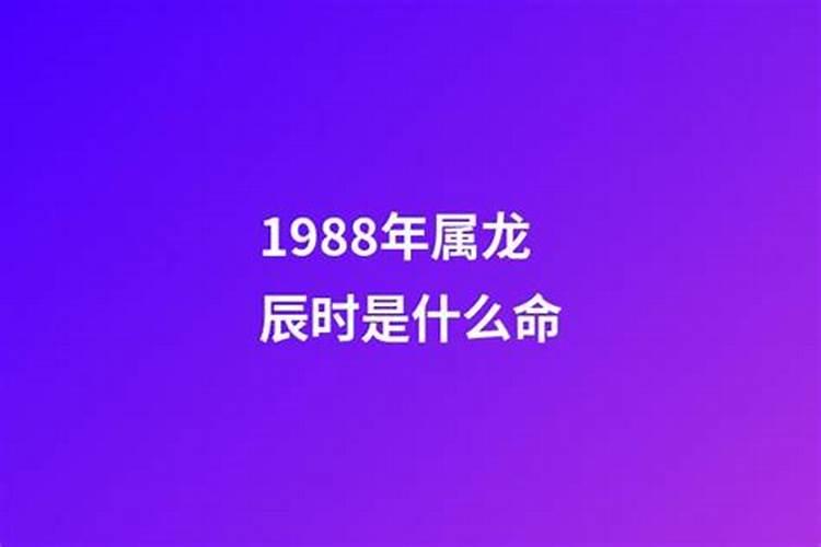 1988龙出生时晨与运势