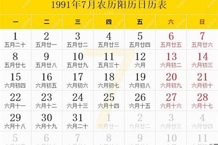 1991年农历7月出生运势