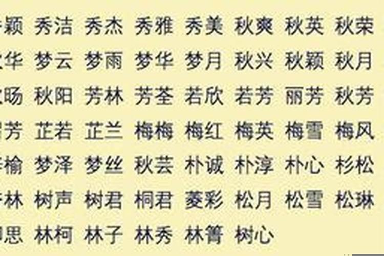 五行属木的字名字有哪些