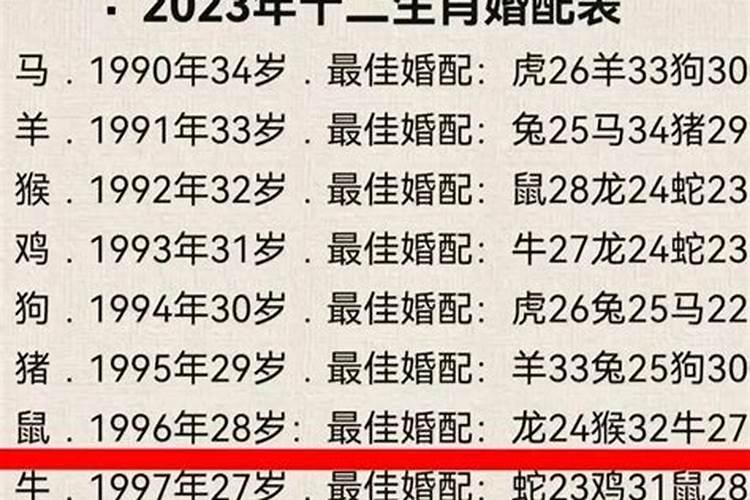 96年的生肖是属什么