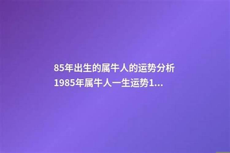 1985年一生的运势如何