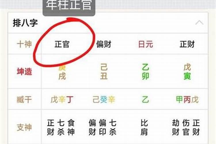 年柱正印坐正官正印正财