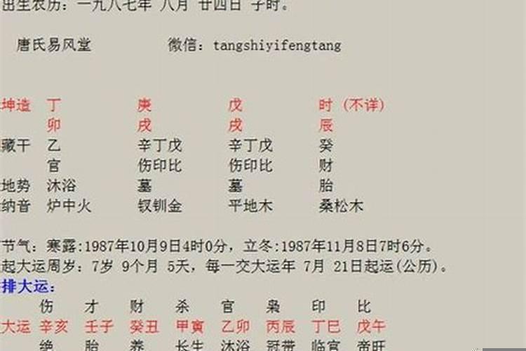 八字中的所有命格