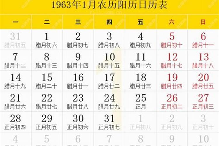 1963年1月2日阴历