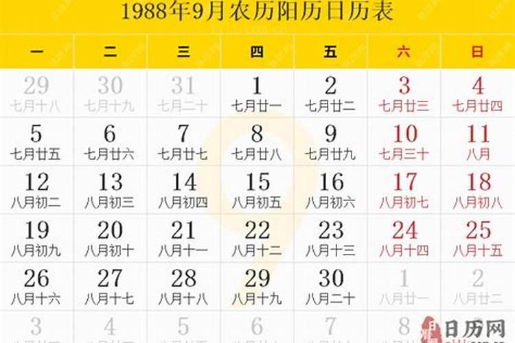 1988年阳历9月23日算命