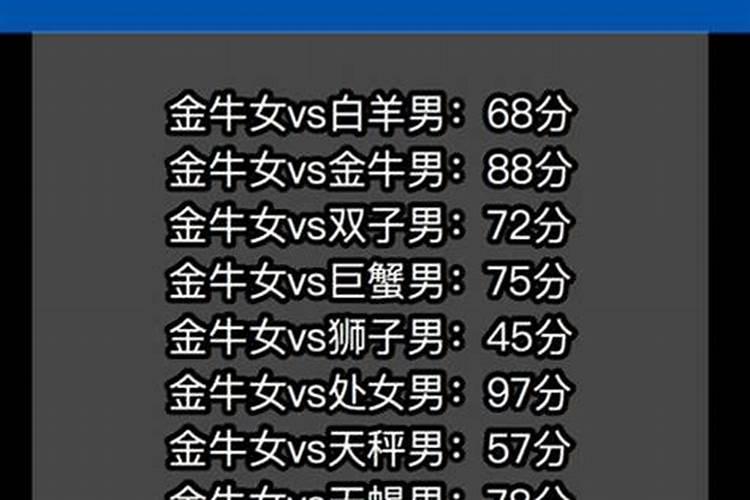 金牛座和什么星座配对指数最高